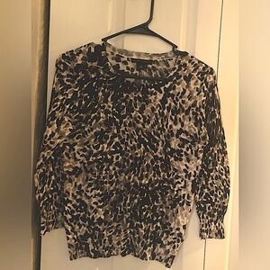 Banana Republic cotton black cheetah sweater